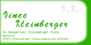 vince kleinberger business card